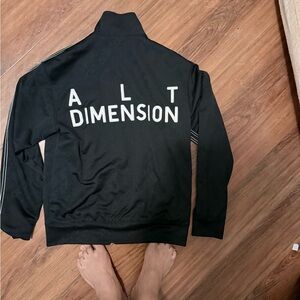 ADIDAS x Alexander Wang Black Bomber Jacket with White Lettering ICONIC